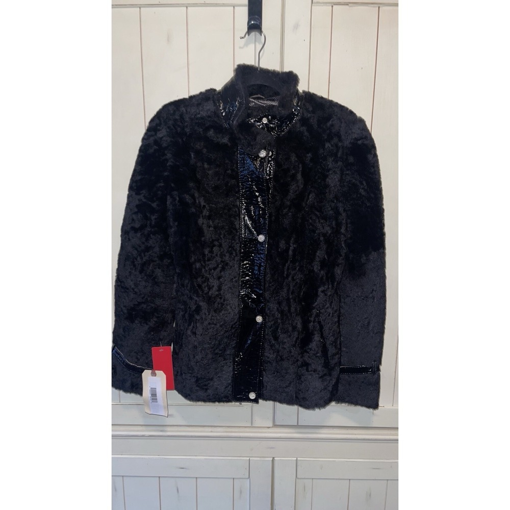 NWT LATORIA Lambskin Leather/Wool Black Jacket Turkey Size Medium